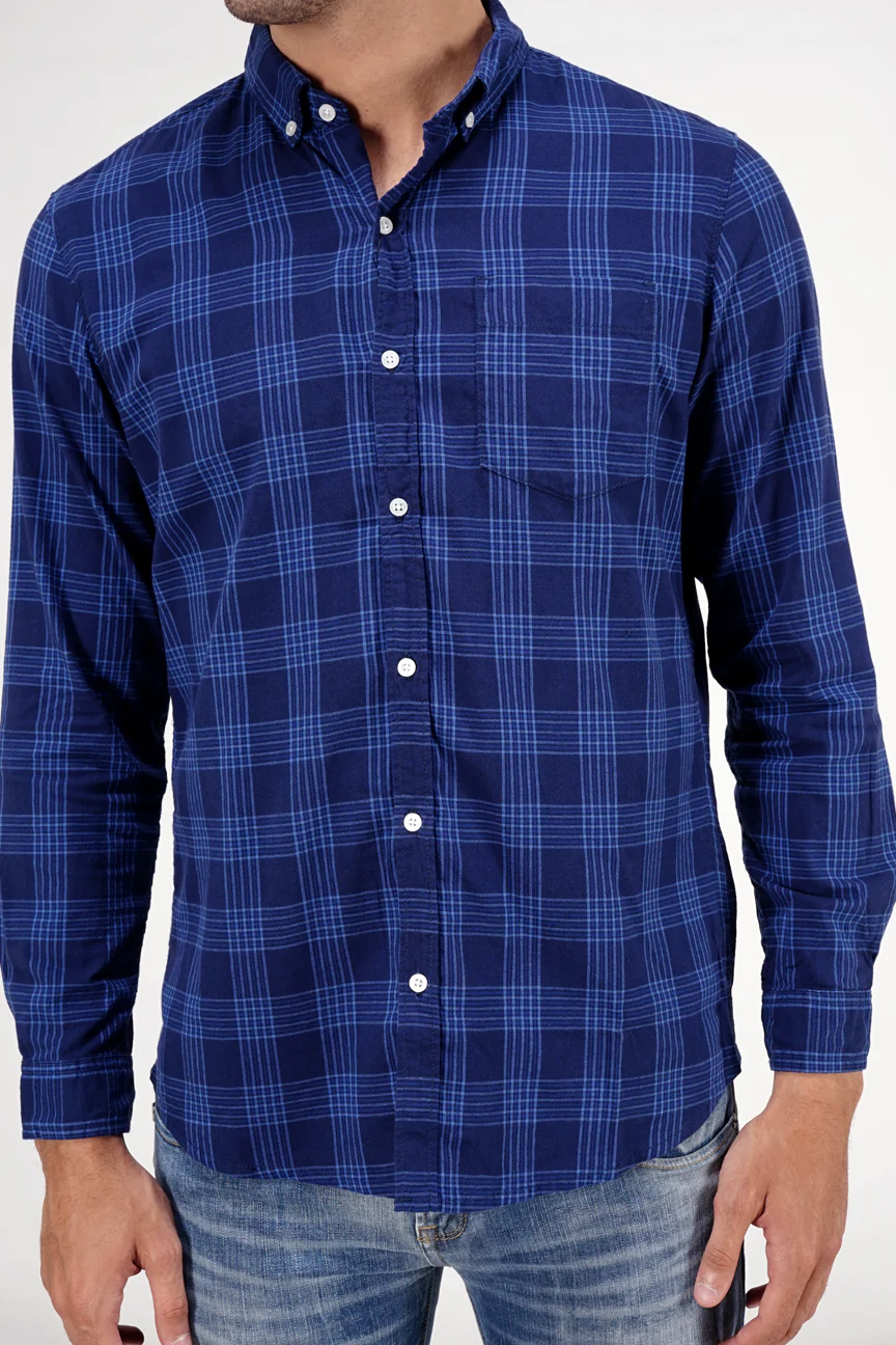 Kemeja Lengan Panjang Regular Monroe Navy Blue - Image 3