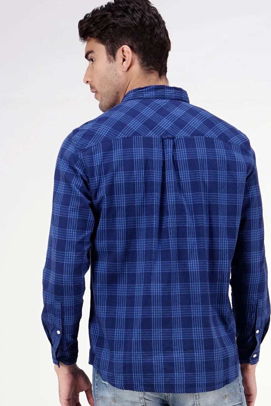 Kemeja Lengan Panjang Regular Monroe Navy Blue - Image 4