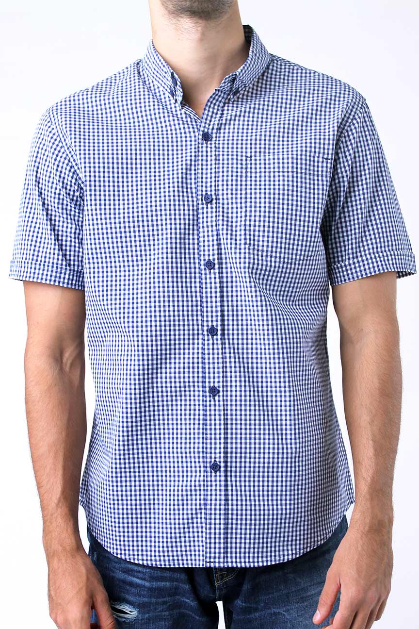 Kemeja Lengan Pendek Monta Blue White Navy - Image 2