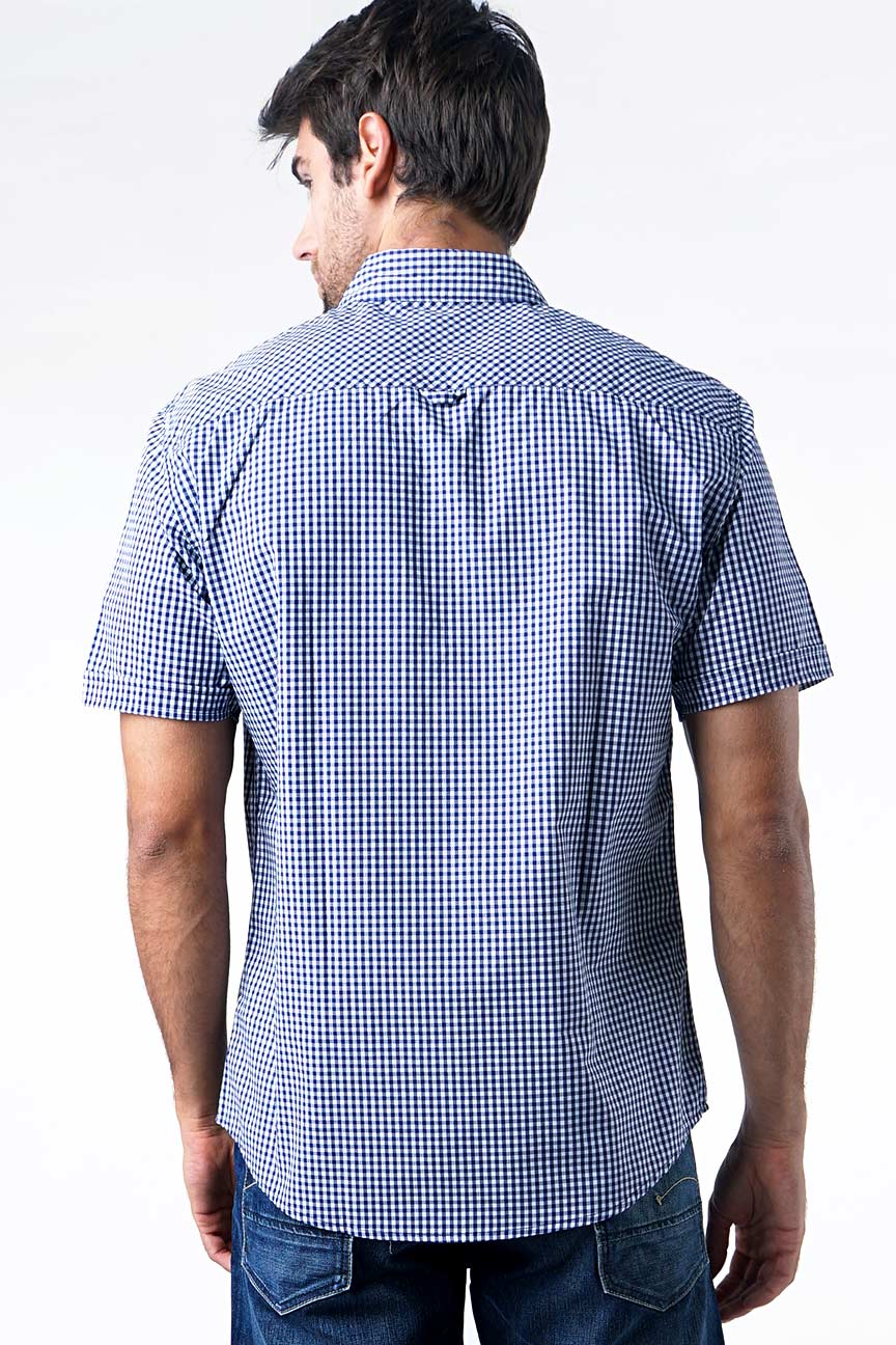 Kemeja Lengan Pendek Monta Blue White Navy - Image 5