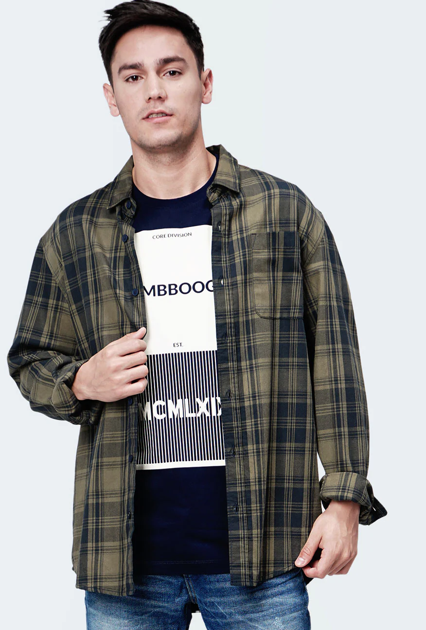 Kemeja Lengan Panjang Montse Black Green - Image 2