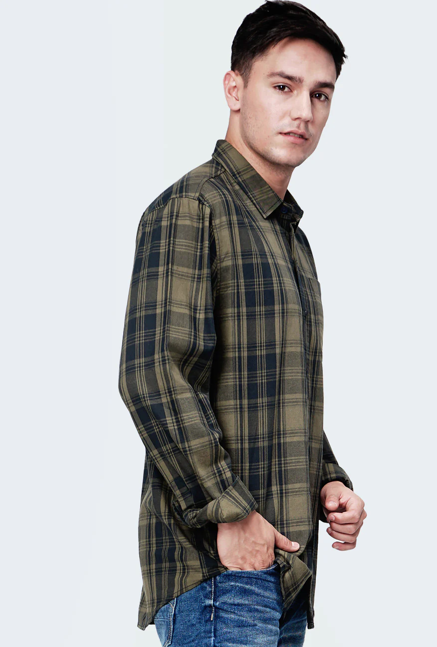 Kemeja Lengan Panjang Montse Black Green - Image 4
