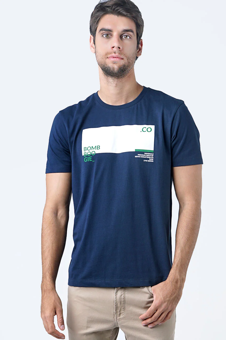 T-Shirt Lengan Pendek Monzie Navy - Image 3