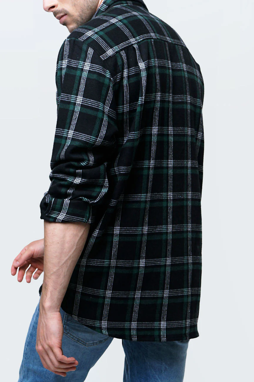 Kemeja Flanel Moses Black Green - Image 4