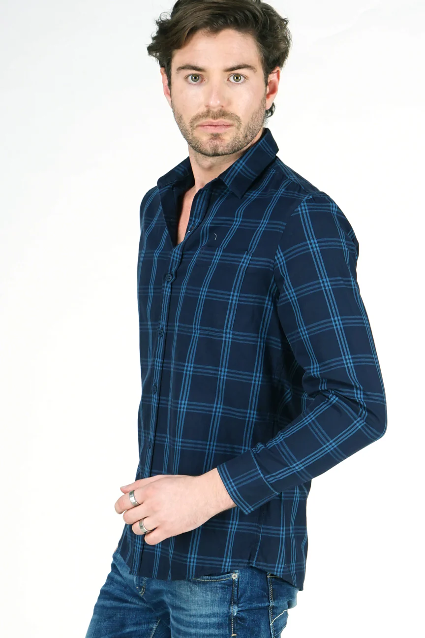 Kemeja Lengan Panjang Musac Navy Blue Regular - Image 2