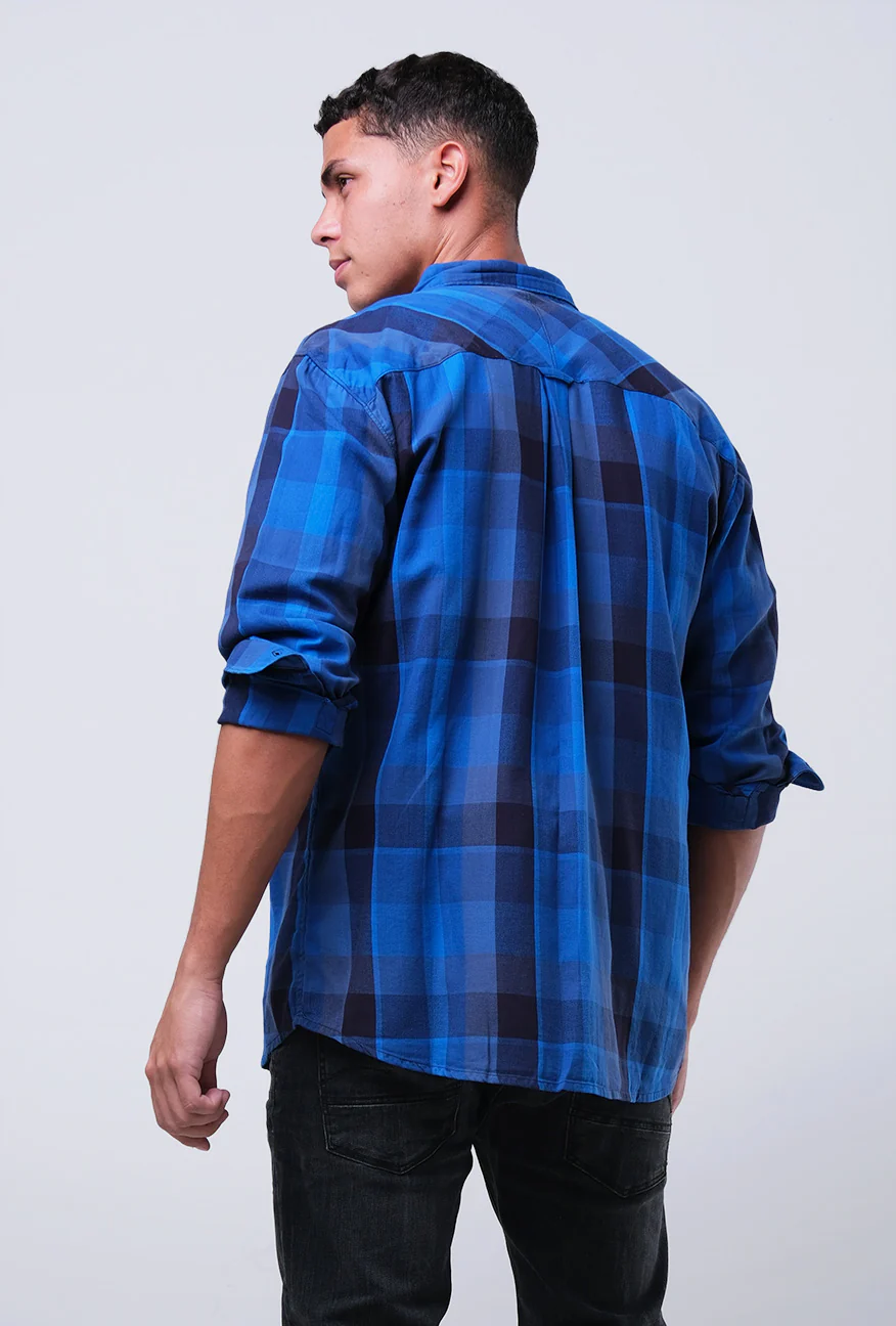 Kemeja Lengan Panjang Muska Navy Blue - Image 5