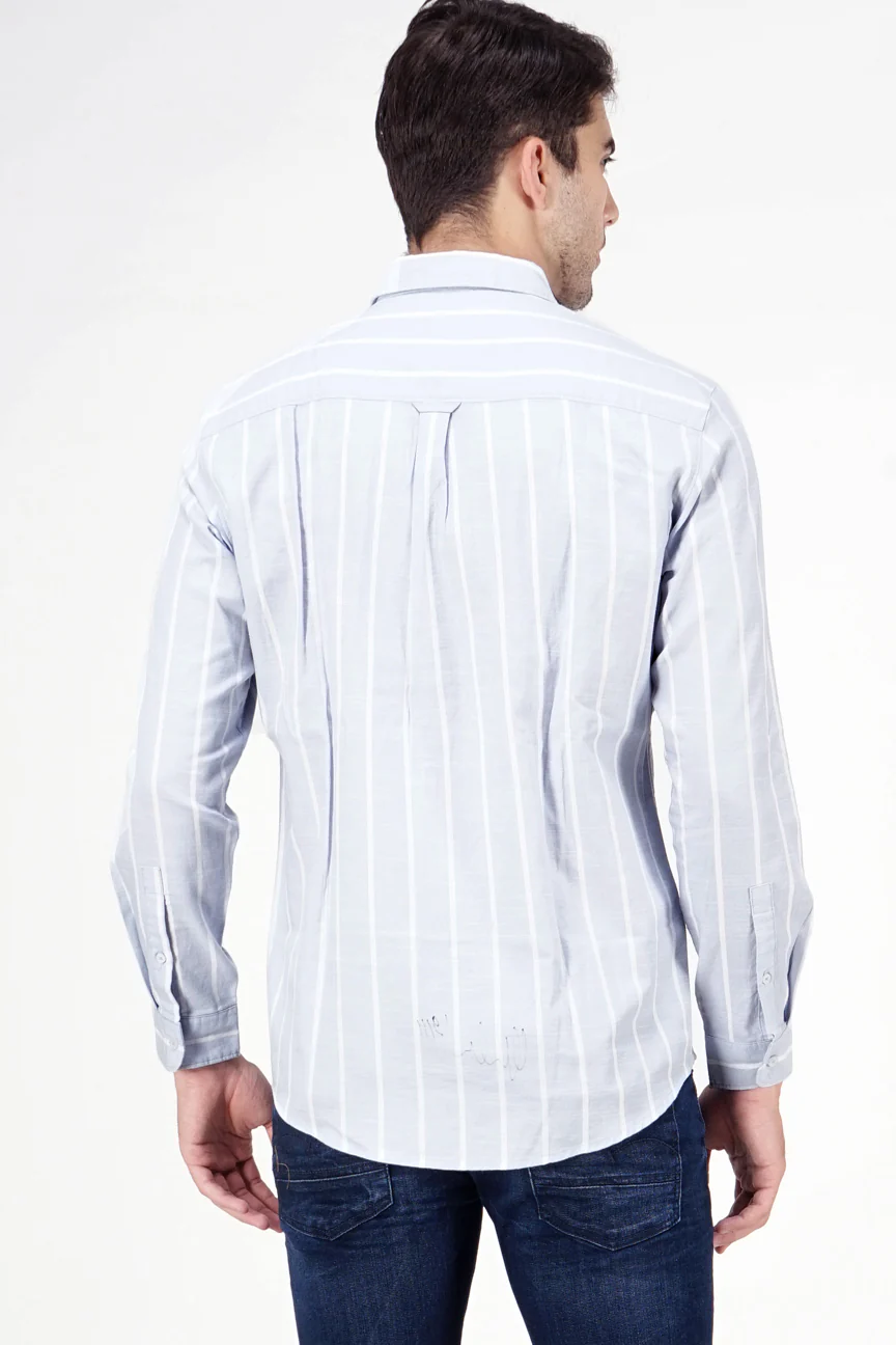 Kemeja Lengan Panjang Nashville Blue White - Image 4