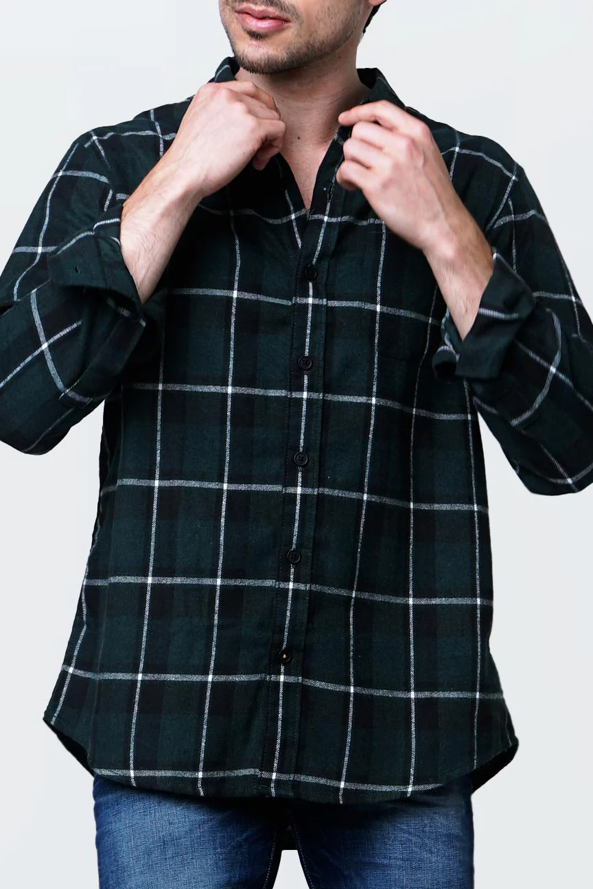 Kemeja Flanel Navaro Black Green - Image 2
