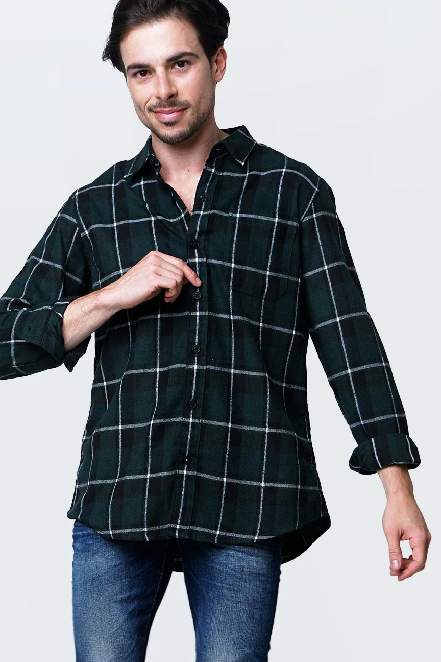 Kemeja Flanel Navaro Black Green - Image 4