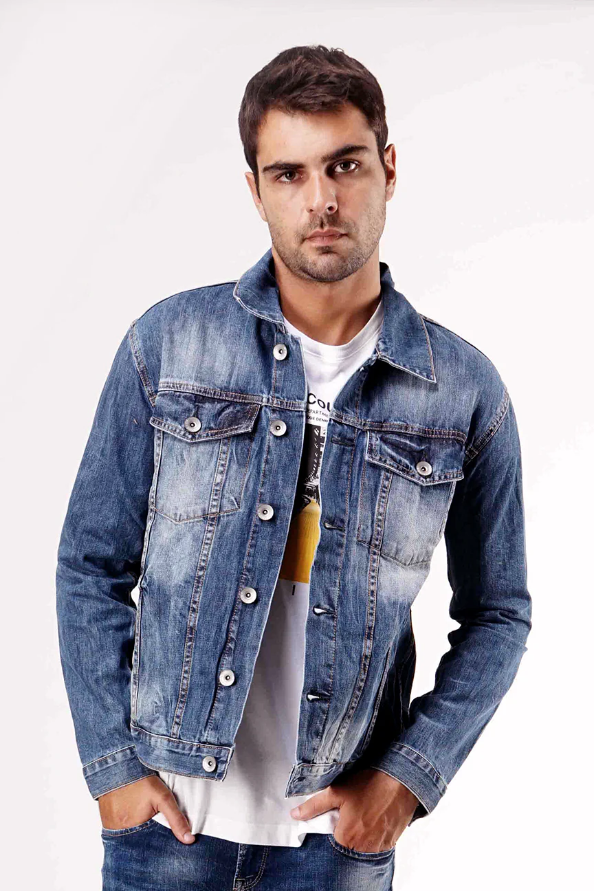 Jaket New Denim Bombboogie Medium Blue