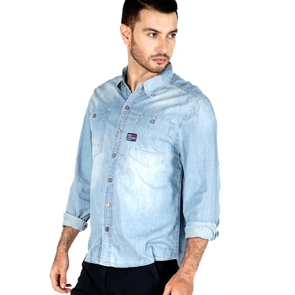 Kemeja Lengan Panjang New Thunder Chambray Crown Med Blue