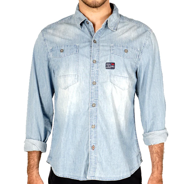 Kemeja Lengan Panjang New Thunder Chambray Crown Med Blue - Image 2