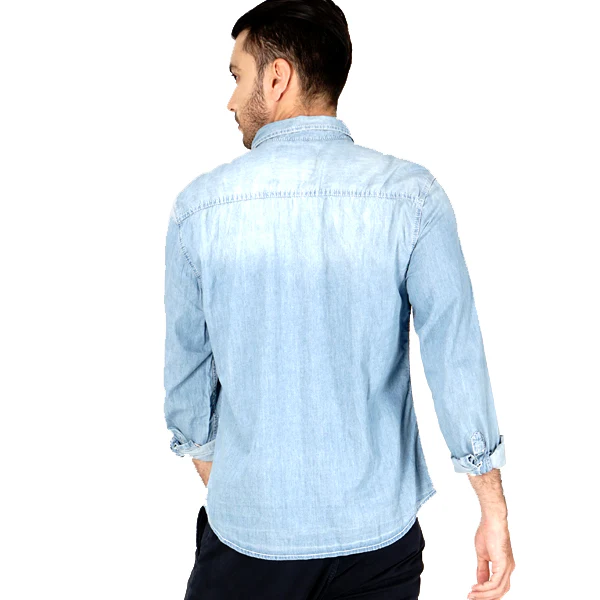 Kemeja Lengan Panjang New Thunder Chambray Crown Med Blue - Image 3