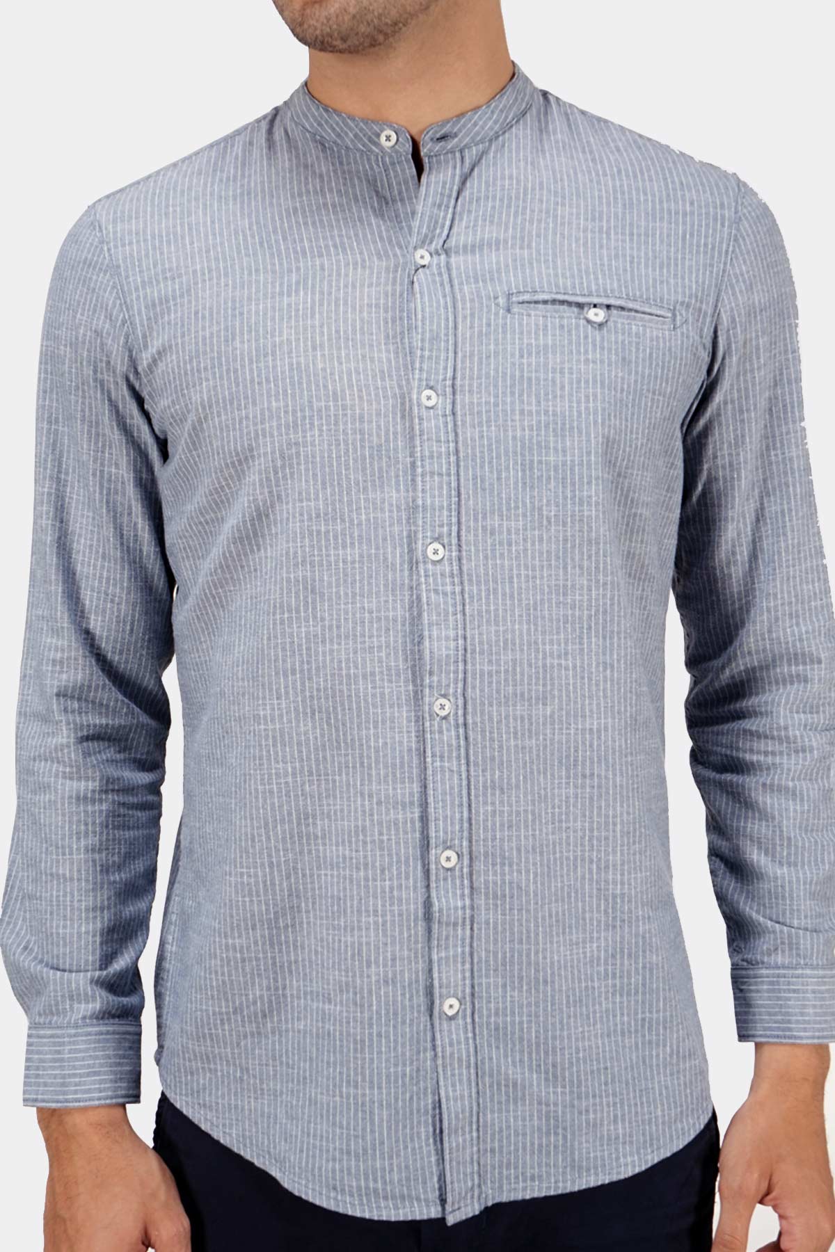 Kemeja Lengan Panjang Regular Noa Blue White - Image 3