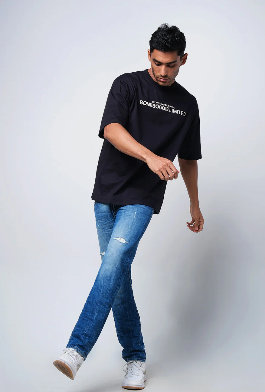 Oblitt Black Ss Oversized Tee - Image 3