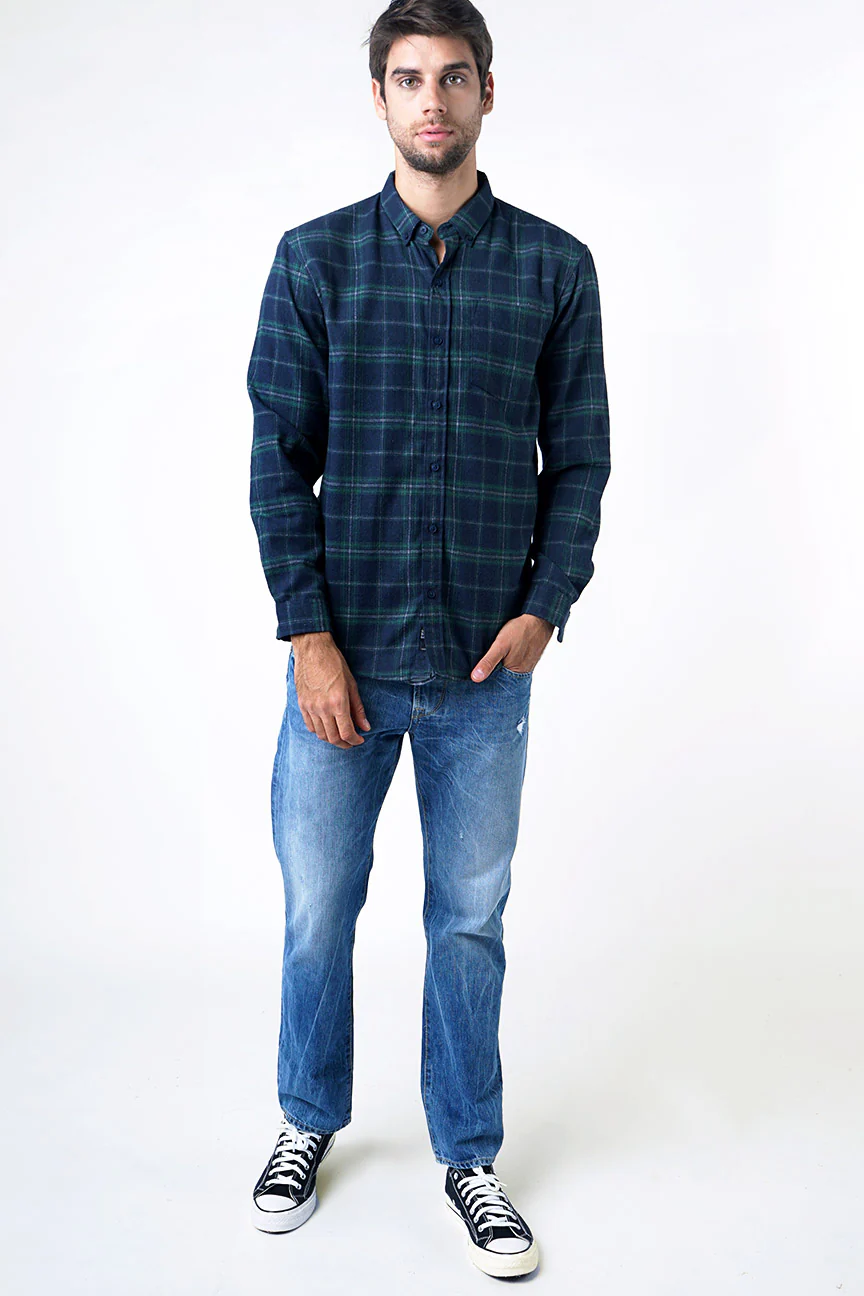 Kemeja Flanel Olsen Navy Green - Image 5