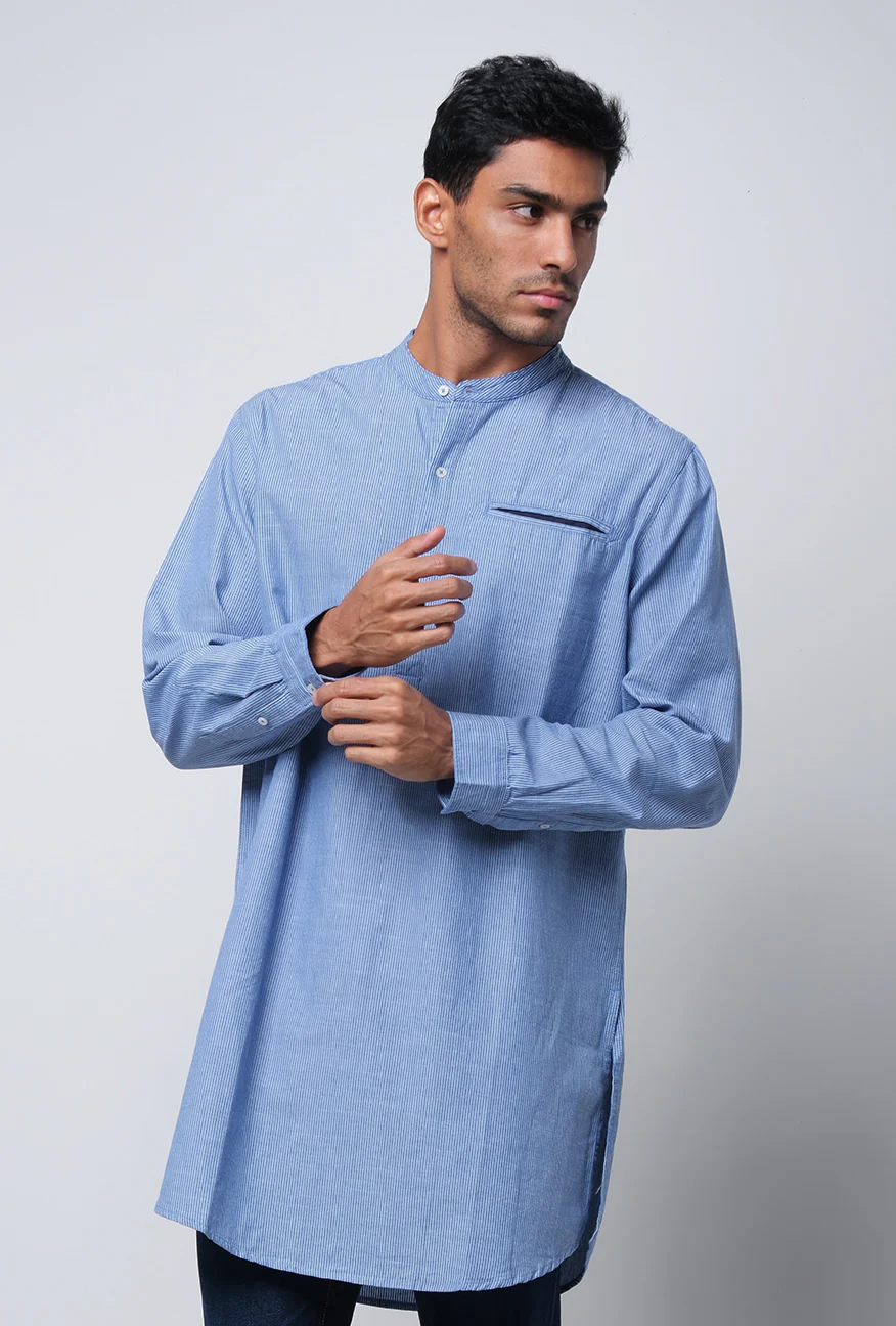 Kemeja Koko Regular Oscar Blue White - Image 3