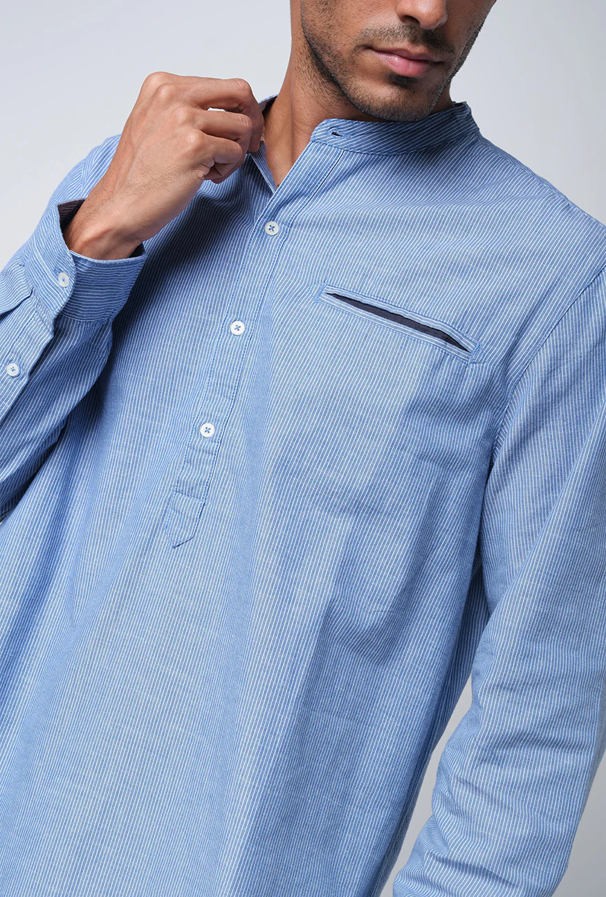 Kemeja Koko Regular Oscar Blue White - Image 5