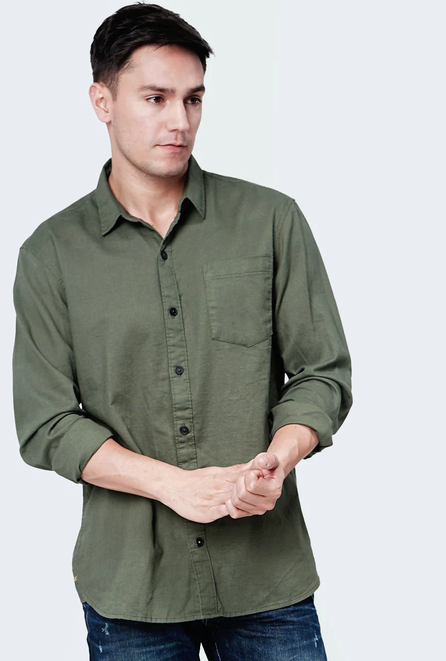 Kemeja Lengan Panjang Ottoman Dark Green
