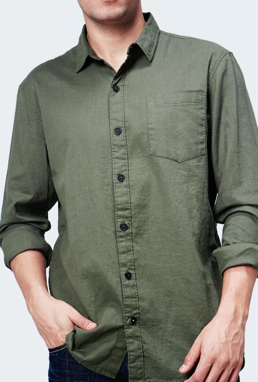 Kemeja Lengan Panjang Ottoman Dark Green - Image 2