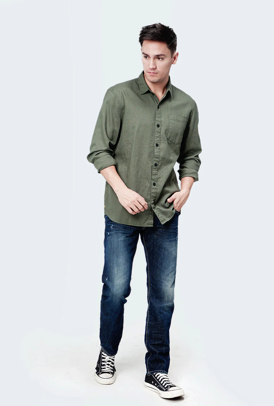 Kemeja Lengan Panjang Ottoman Dark Green - Image 3