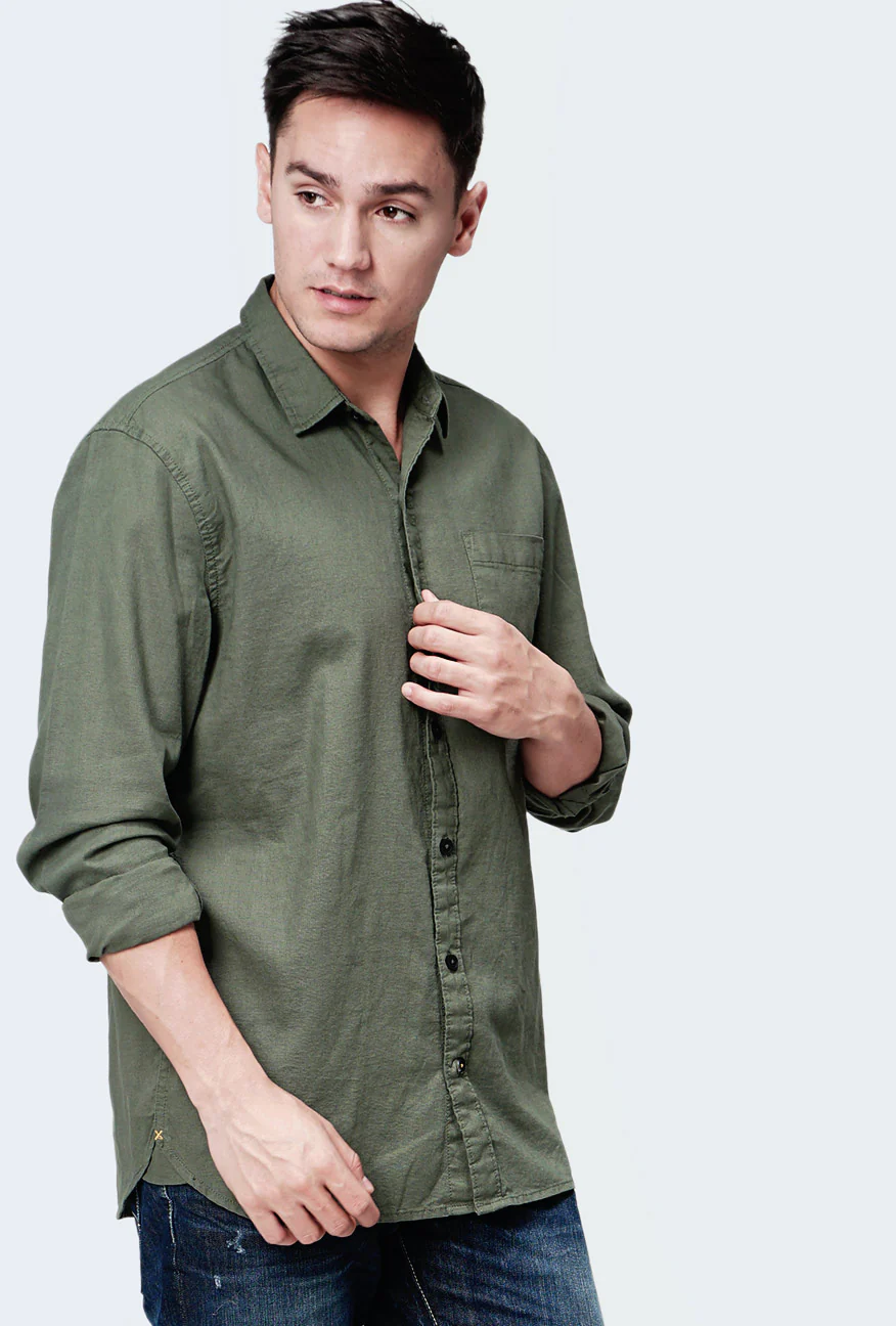 Kemeja Lengan Panjang Ottoman Dark Green - Image 4