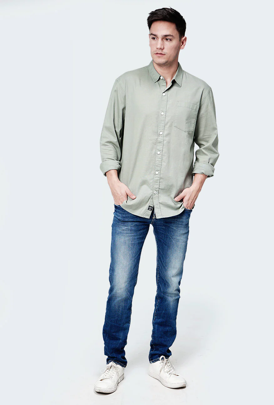 Kemeja Lengan Panjang Ottoman Dusty Green - Image 5