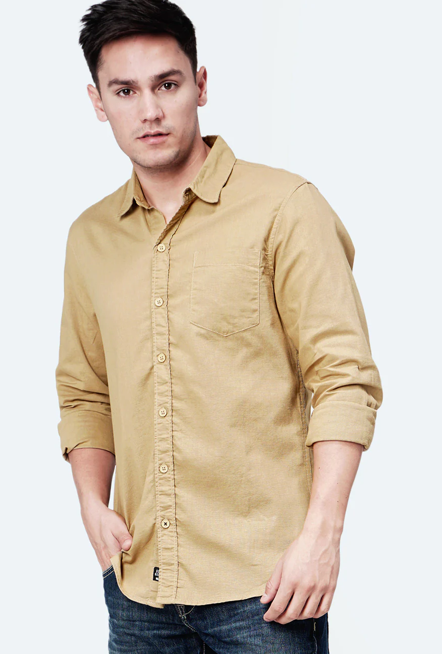 Kemeja Lengan Panjang Ottoman Khaki