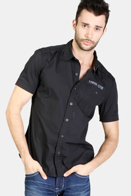 Kemeja Lengan Pendek Phantom Black