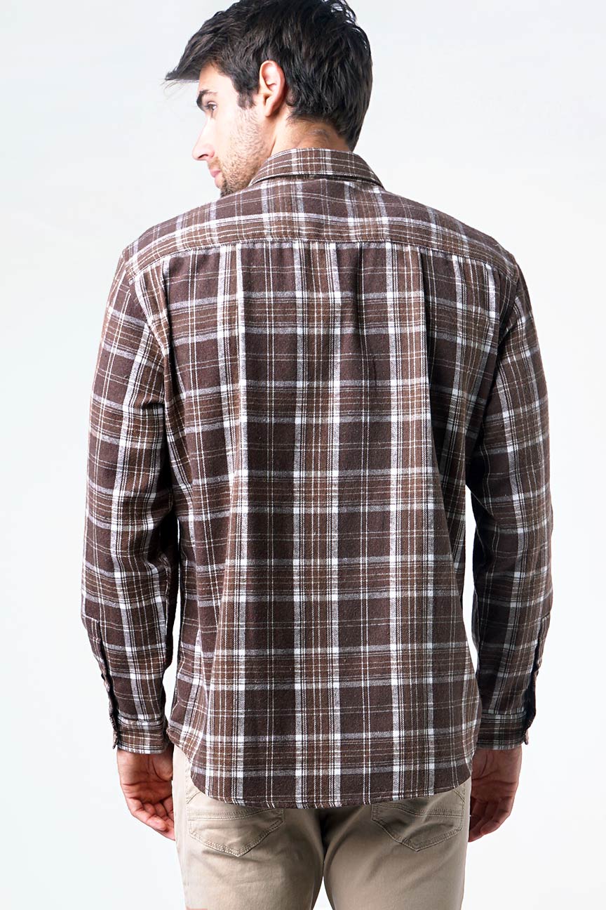 Kemeja Flanel Piggy Brown White - Image 4