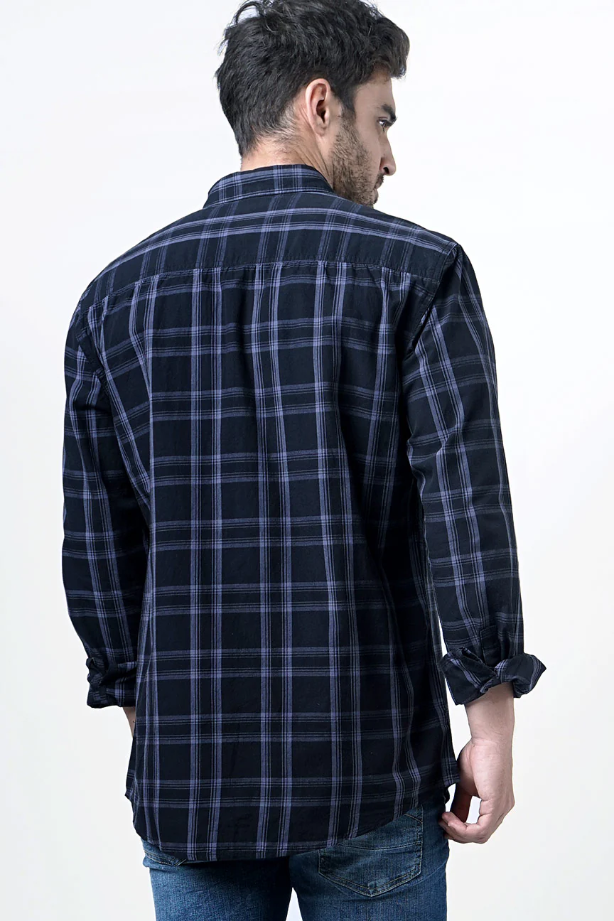 Kemeja Lengan Panjang Pixie Black Black Grey - Image 5