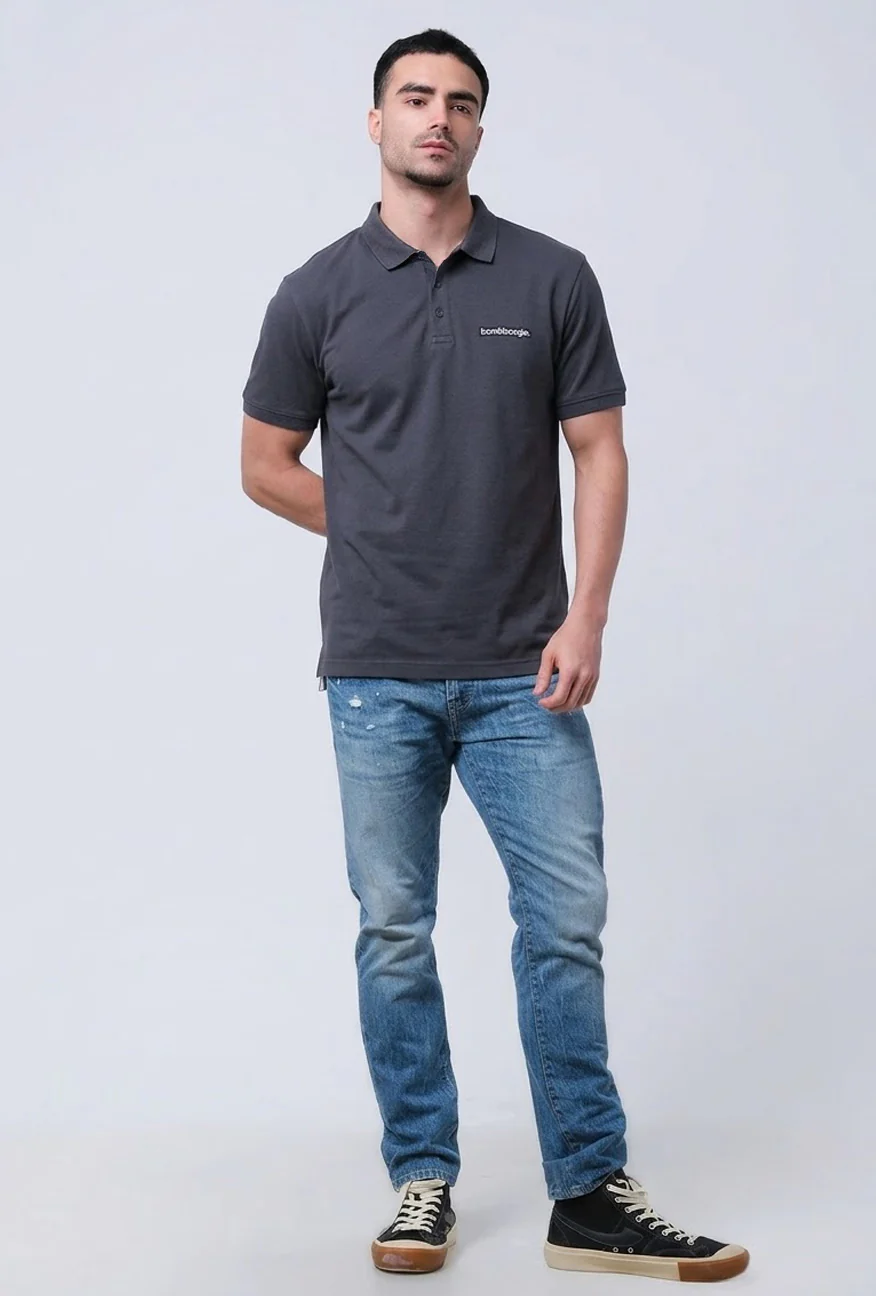Polo Shirt Natword Dark Grey - Image 4