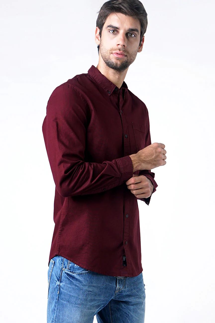 Kemeja Lengan Panjang Pocky 2.0 Maroon - Image 2