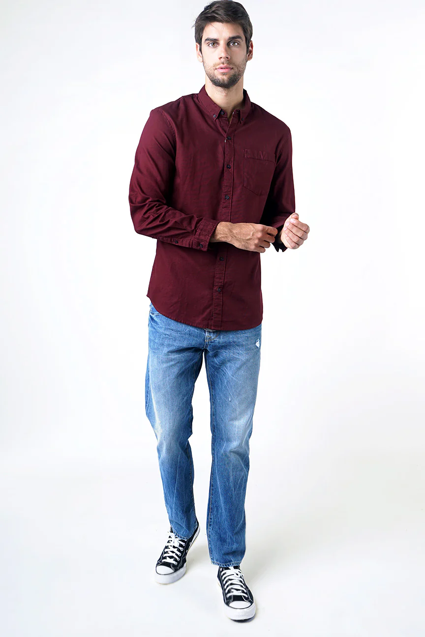 Kemeja Lengan Panjang Pocky 2.0 Maroon - Image 3