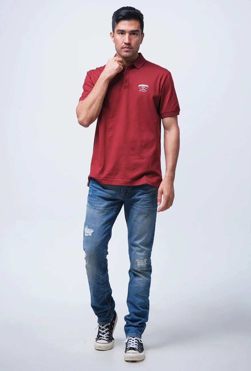 Polo Shirt Groner Maroon - Image 2