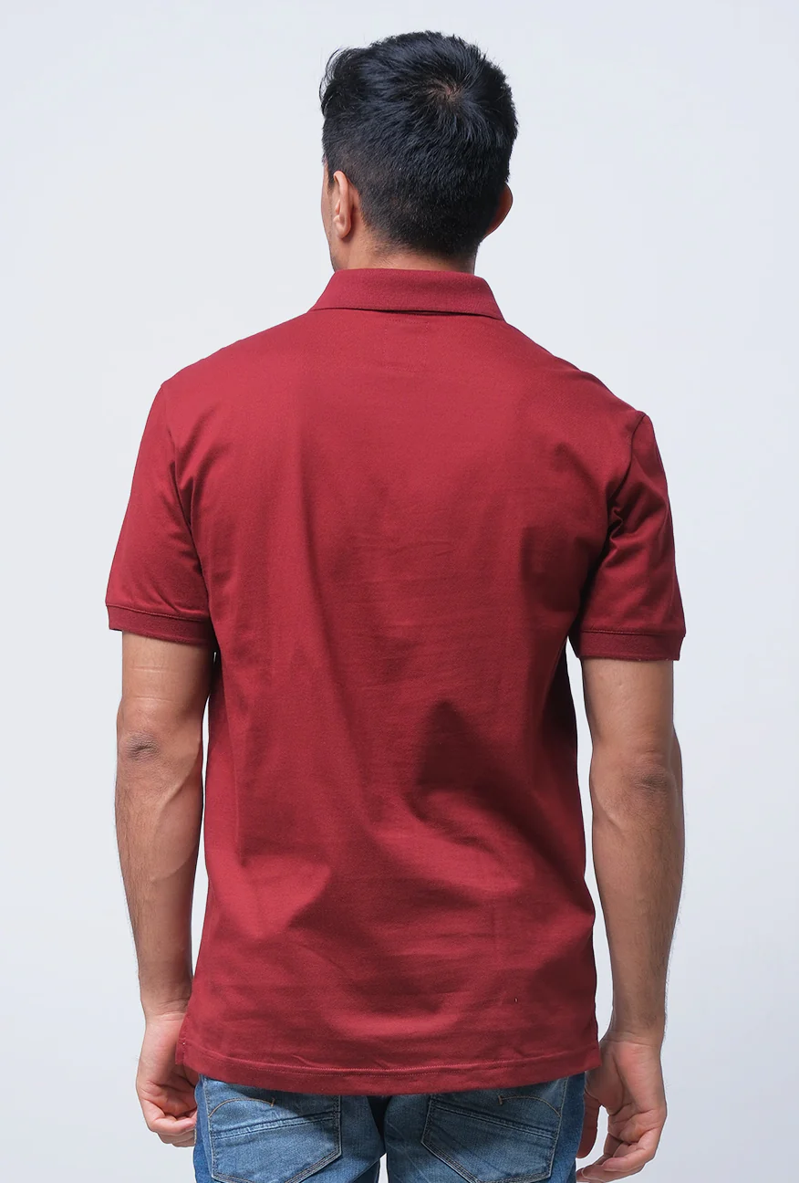 Polo Shirt Groner Maroon - Image 3