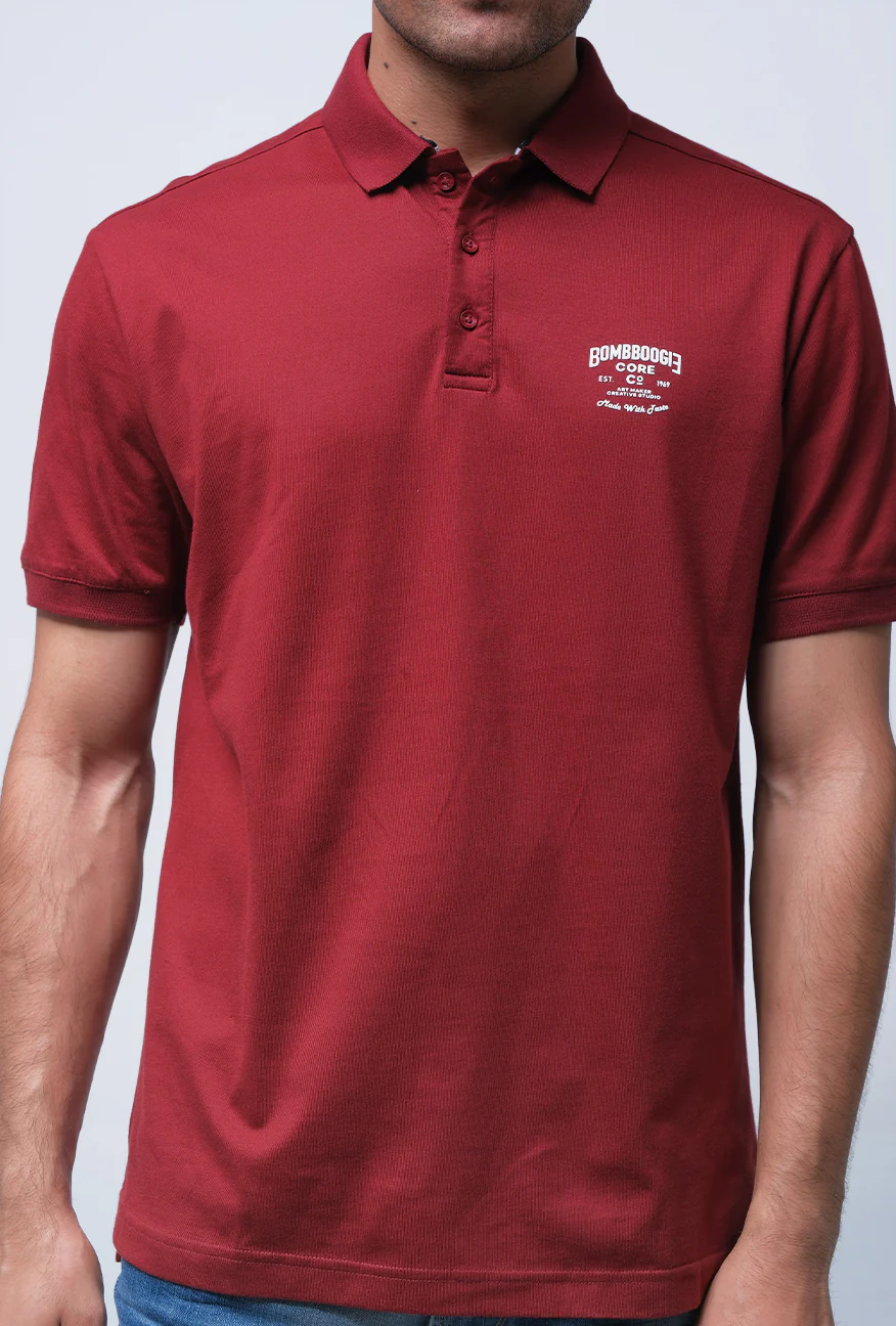 Polo Shirt Groner Maroon - Image 4