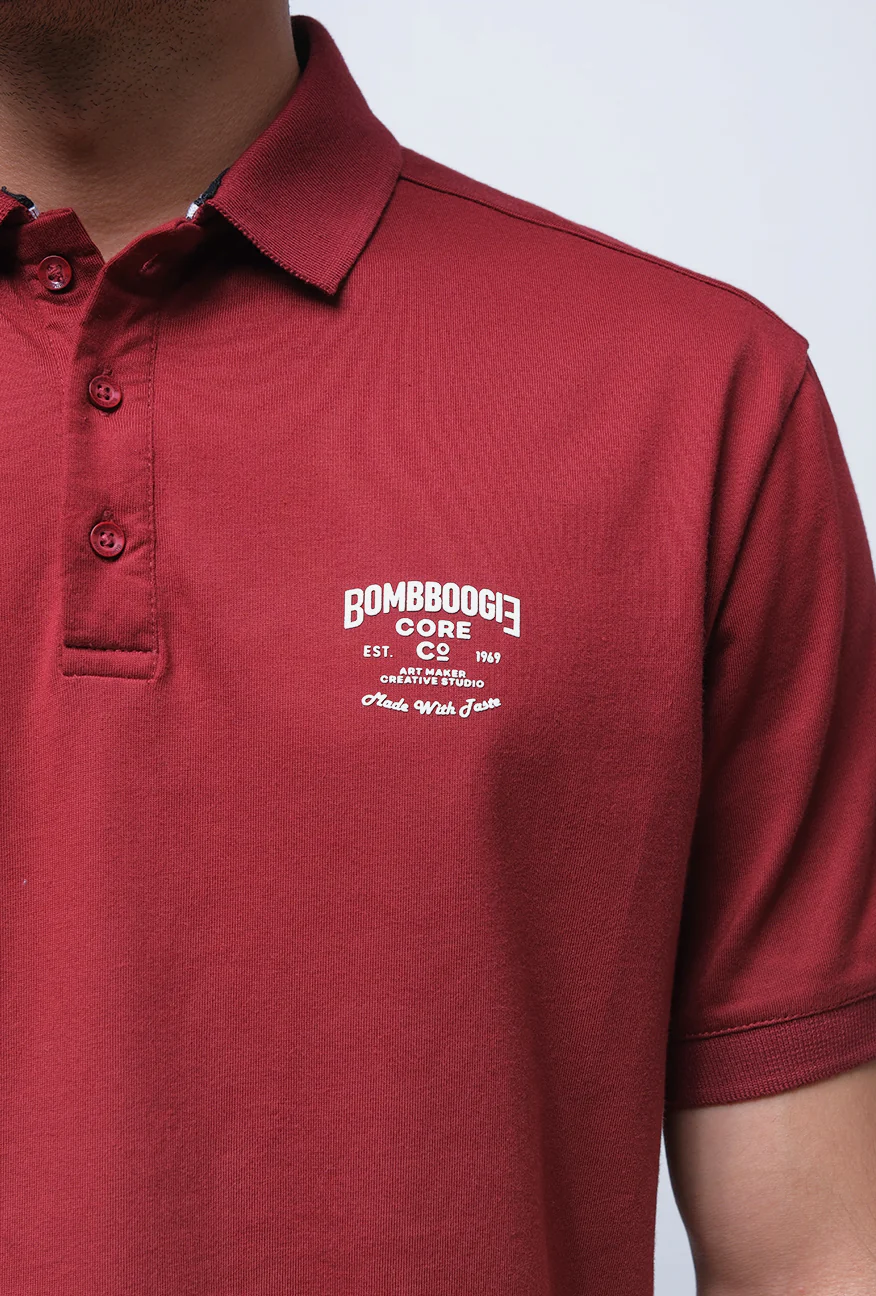 Polo Shirt Groner Maroon - Image 5