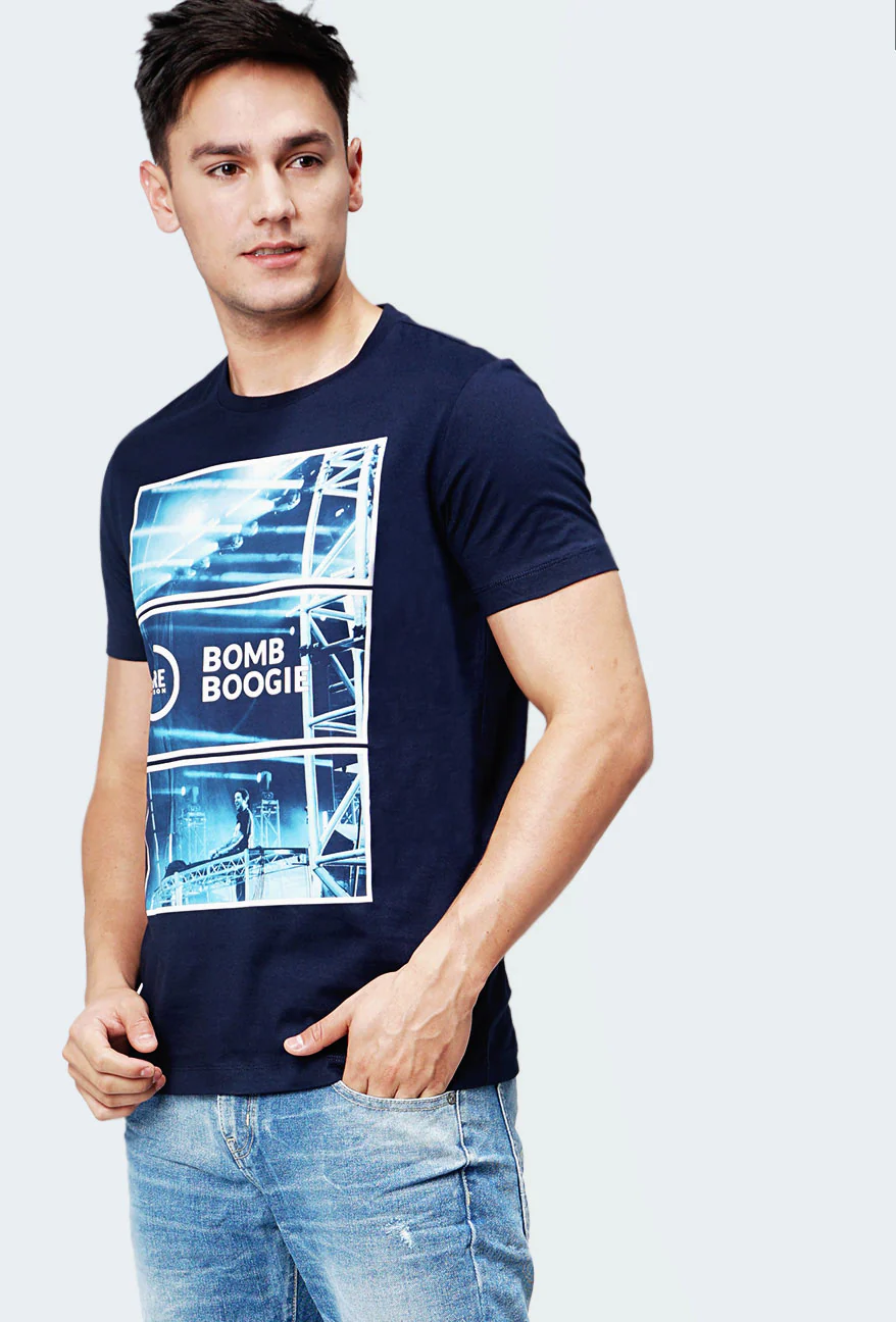 T-Shirt Lengan Pendek Quilen Dark Navy