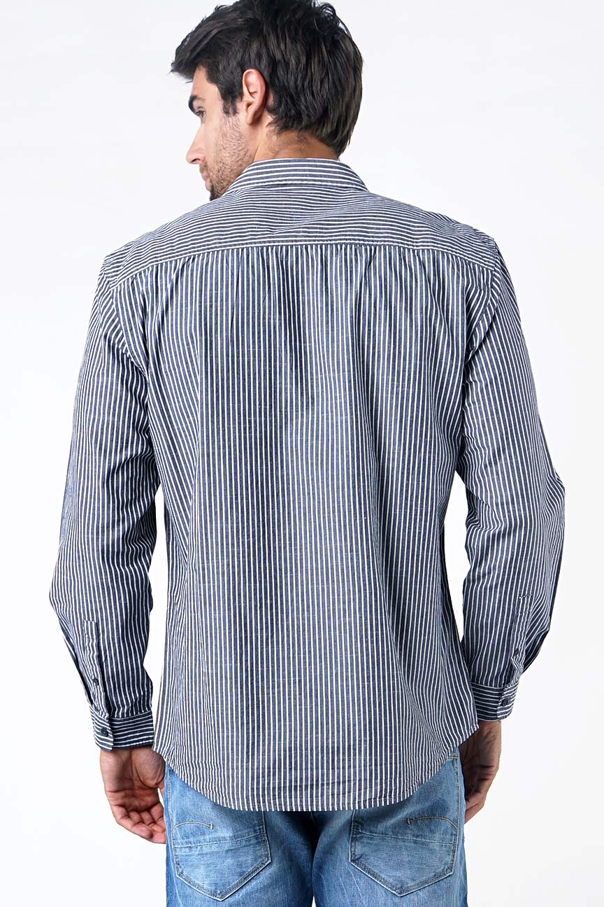 Kemeja Lengan Panjang Rable Black Offwhite - Image 4