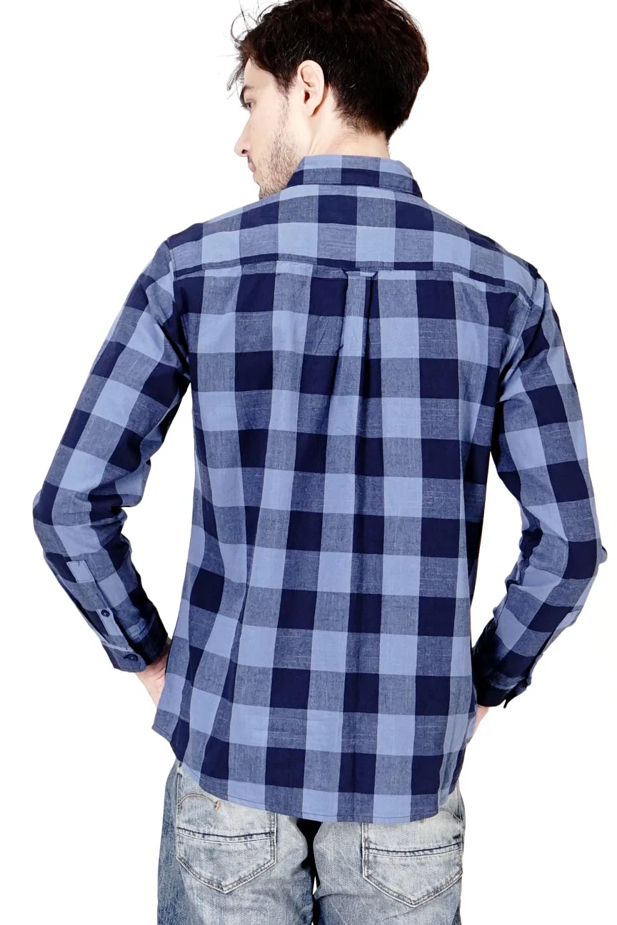 Kemeja Lengan Panjang Raven Navy Blue - Image 5