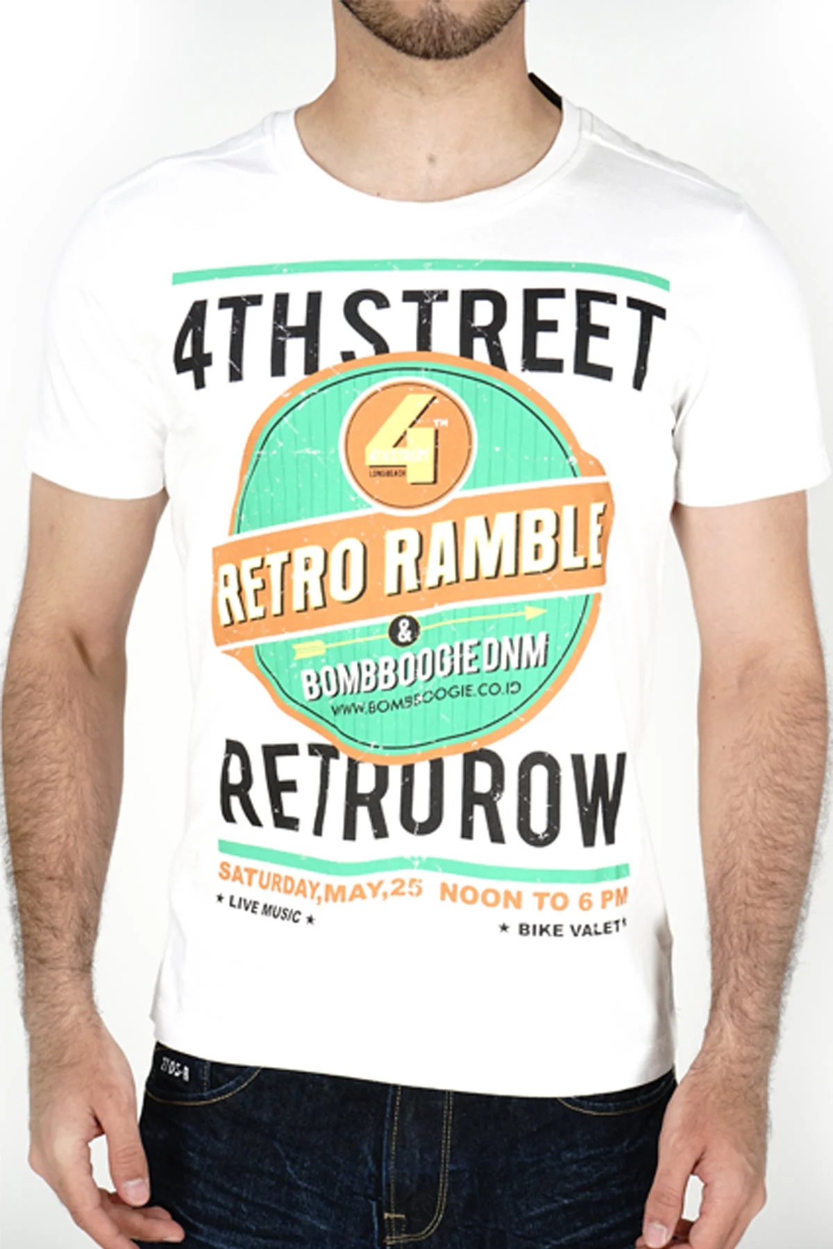 T-Shirt Lengan Pendek Retro Posters White - Image 4