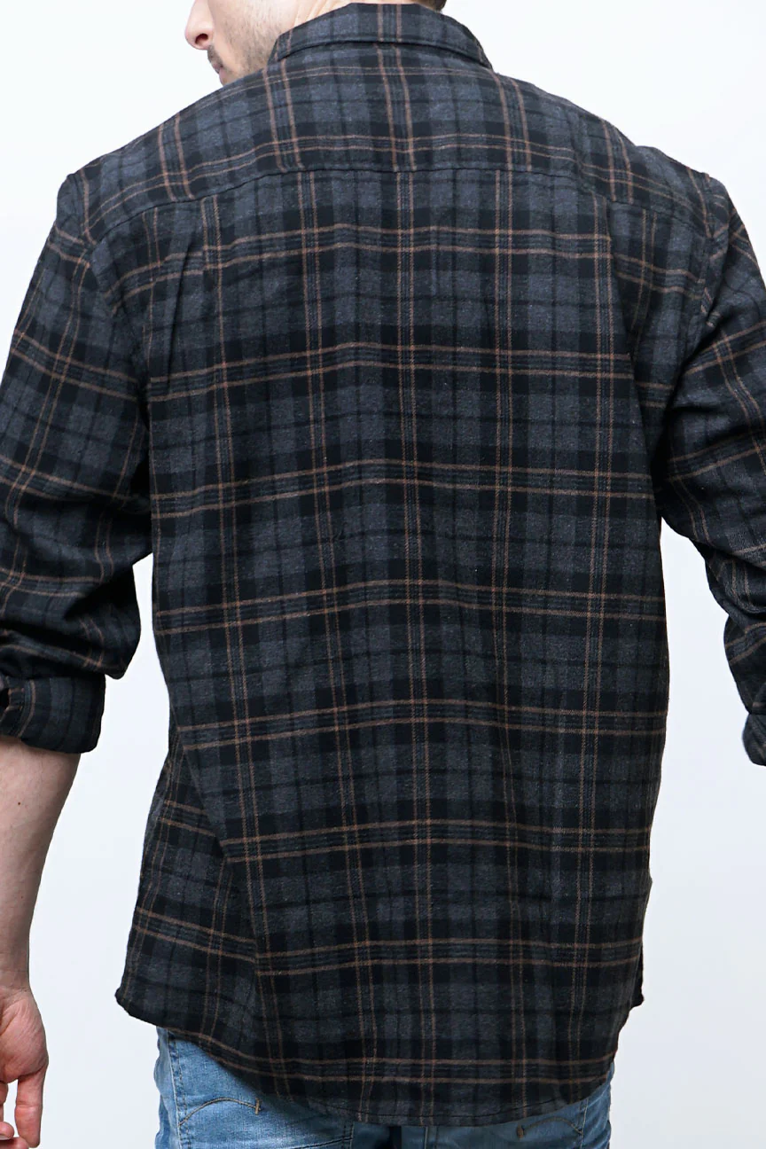 Kemeja Flanel Rivera Grey Black - Image 3
