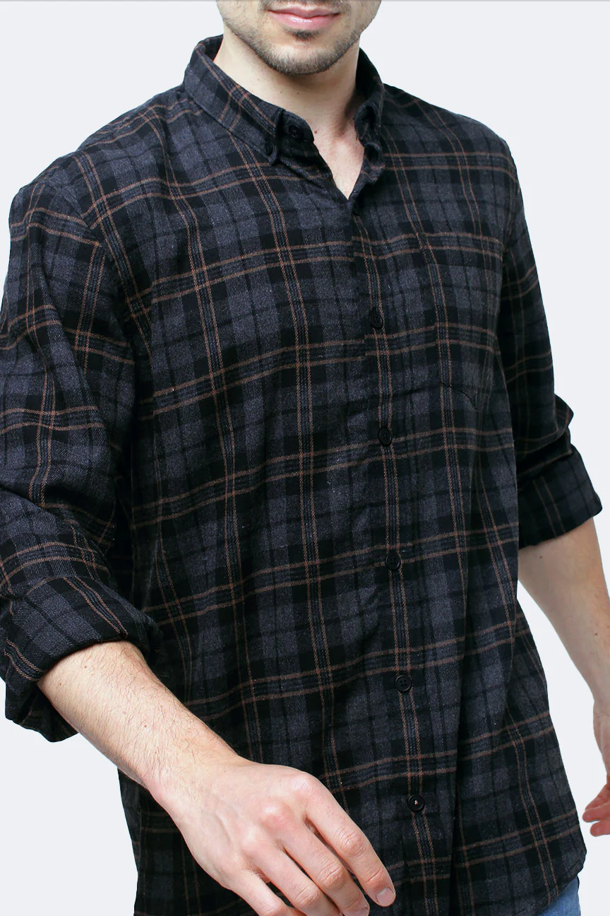 Kemeja Flanel Rivera Grey Black - Image 4