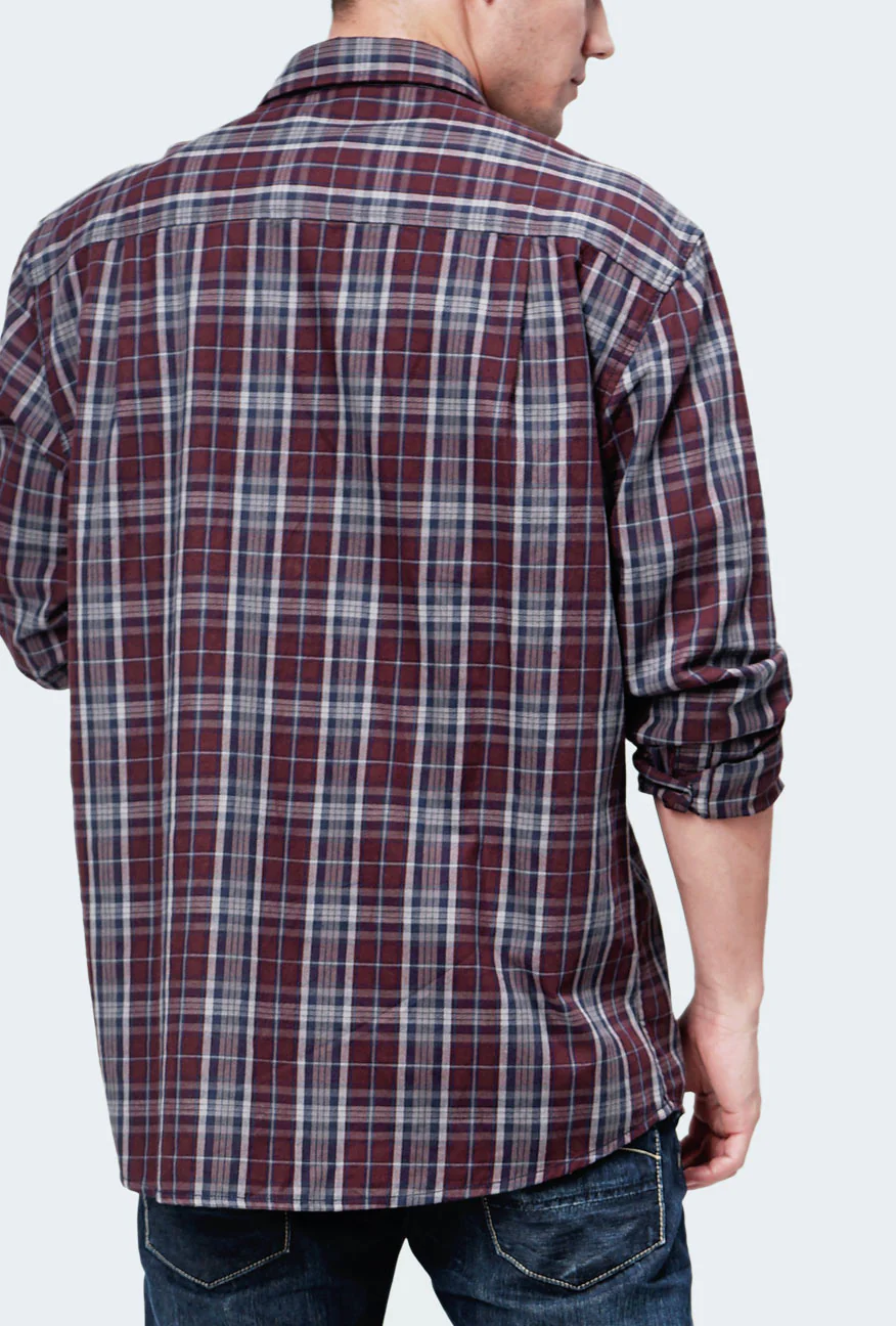 Kemeja Lengan Panjang Romero Navy Maroon - Image 5