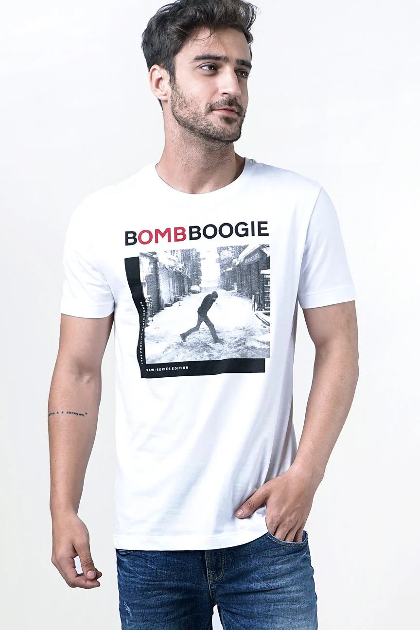 T-Shirt Lengan Pendek Scripton Offwhite