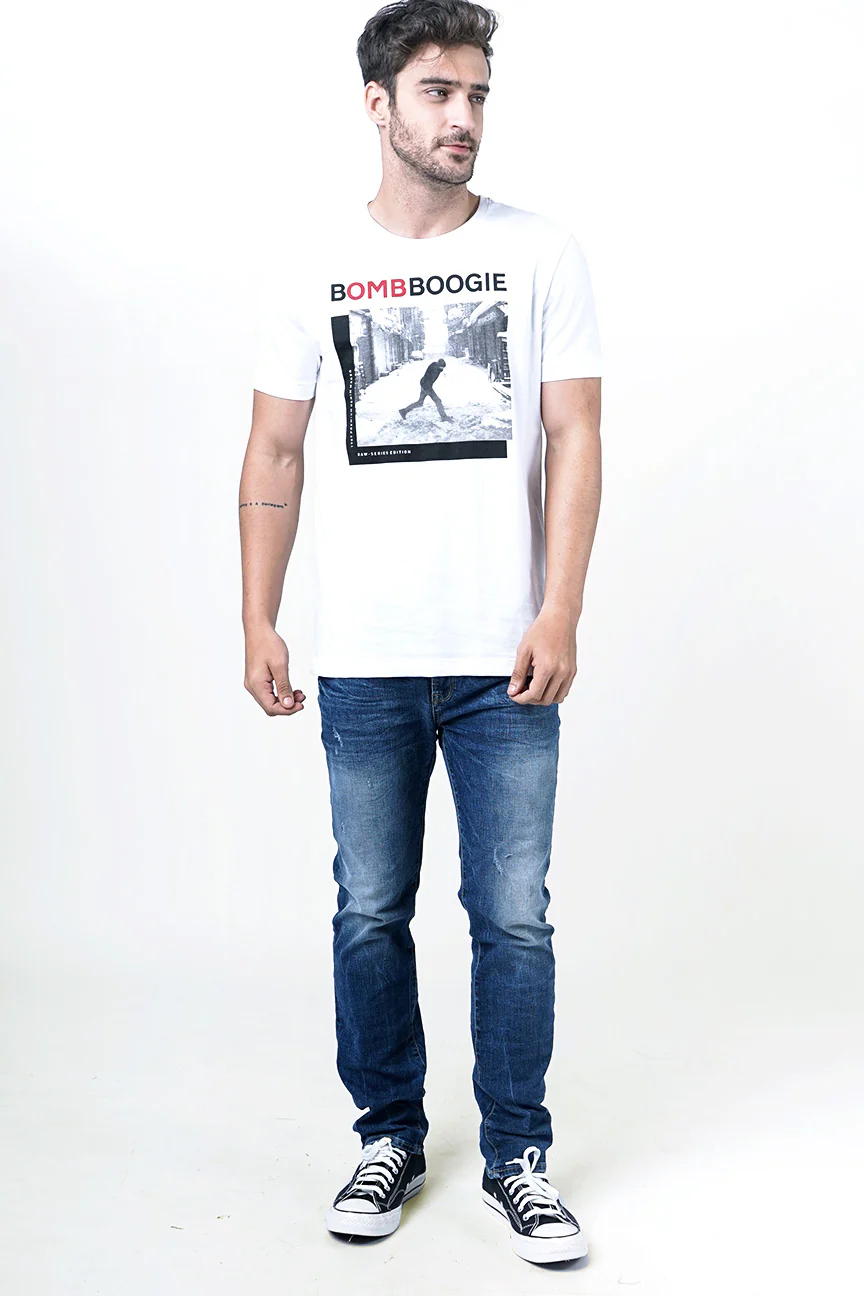 T-Shirt Lengan Pendek Scripton Offwhite - Image 4