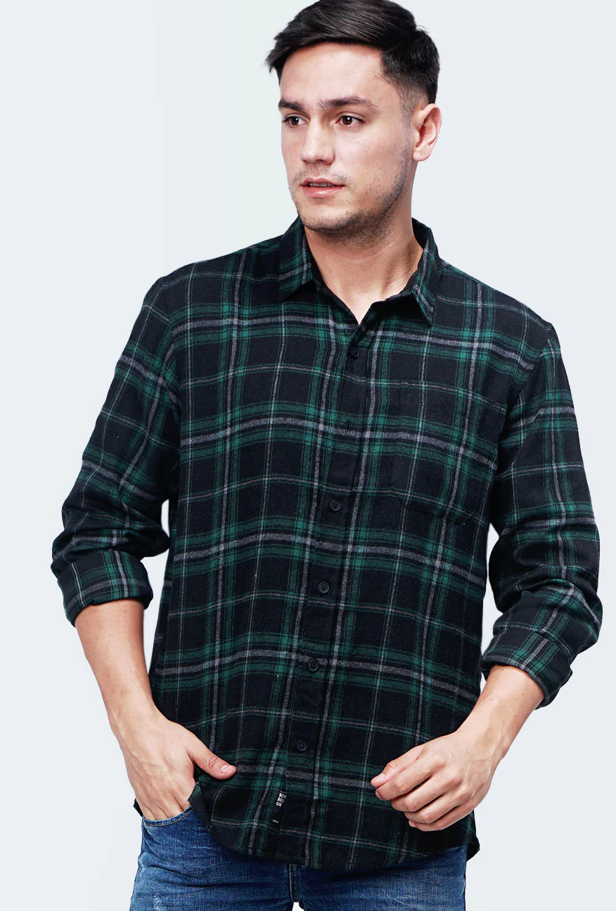 Kemeja Flanel Sigler Black Green