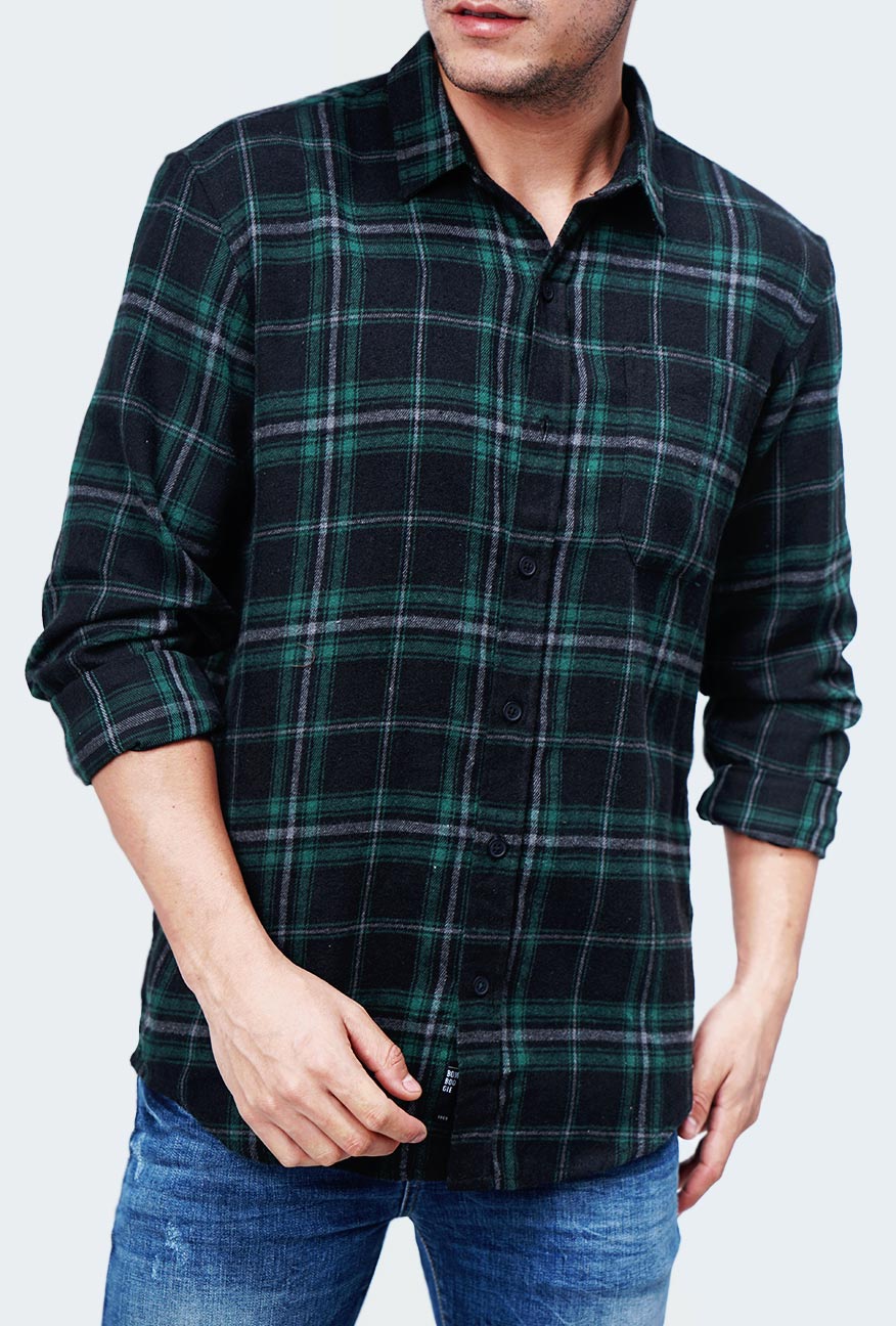 Kemeja Flanel Sigler Black Green - Image 2