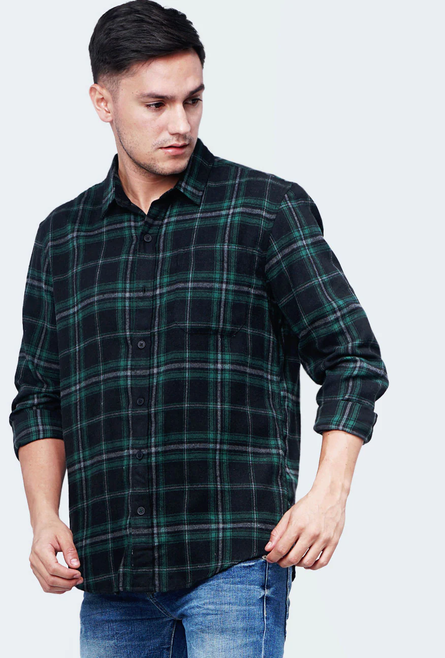 Kemeja Flanel Sigler Black Green - Image 4